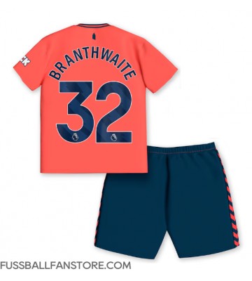 Everton Jarrad Branthwaite #32 Replik Auswärtstrikot Kinder 2023-24 Kurzarm (+ Kurze Hosen)